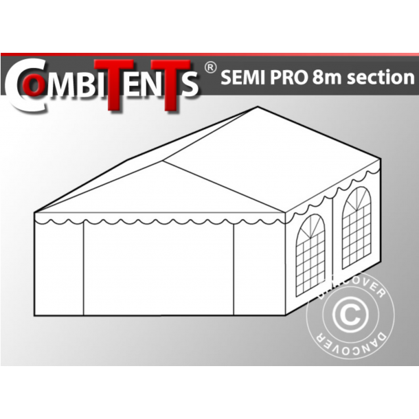 4m ndsektionsfrlngning Combitents SEMI PRO 8m-Serien, Vit