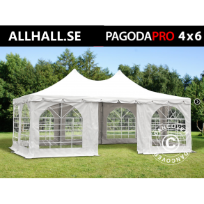 Partytlt 4x6m Pagoda PRO PVC, Vit