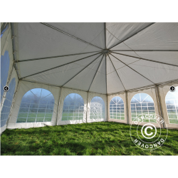 Partytlt 6x6m PVC Pagoda Exclusive, Vit