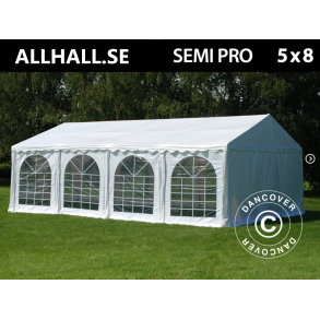 Partytlt 5x8m SEMI PRO Plus PVC, Vit