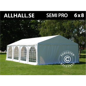 Partytlt 6x8m Semi PRO Plus PVC, Vit