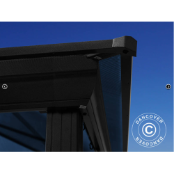 Paviljong Santa Barbera med gardiner och myggnt 4x4m, Svart