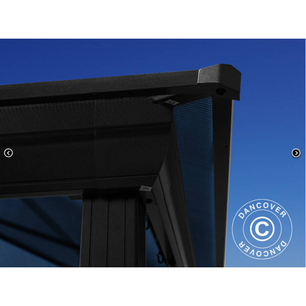 Paviljong Santa Barbera med gardiner och myggnt 4x4m, Svart