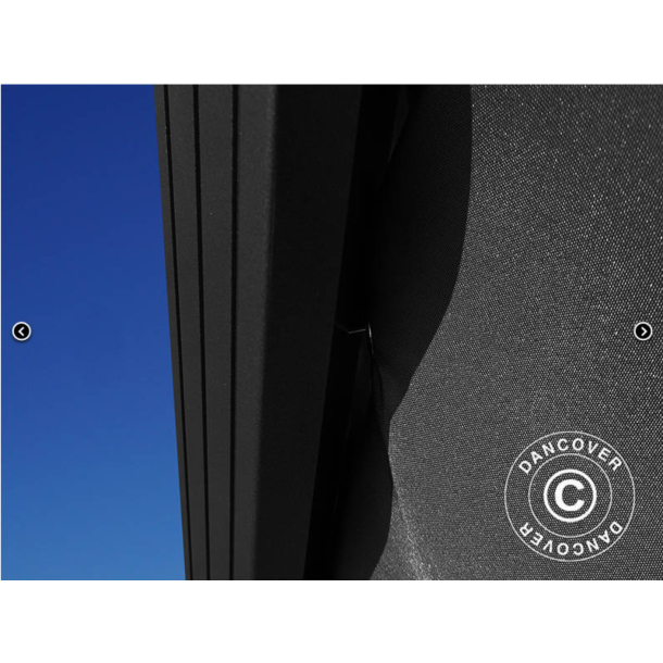 Paviljong Santa Barbera med gardiner och myggnt 4x4m, Svart