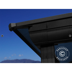 Paviljong Santa Barbera med gardiner och myggnt 4x4m, Svart