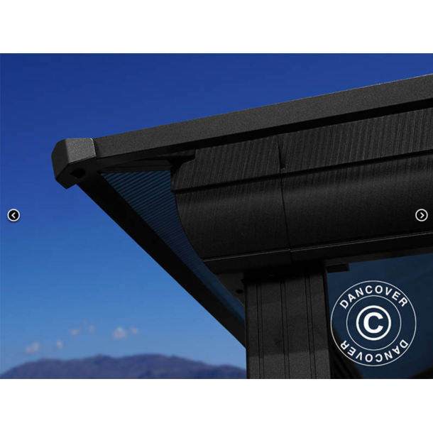 Paviljong Santa Barbera med gardiner och myggnt 4x4m, Svart