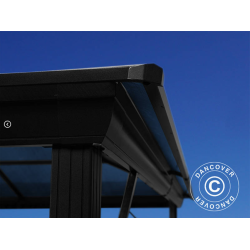 Paviljong Santa Barbera med gardiner och myggnt 4x4m, Svart