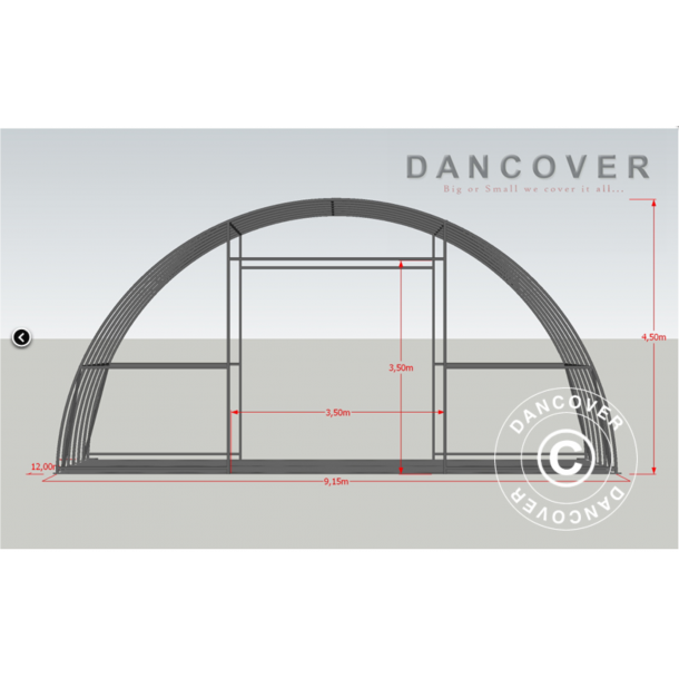 Rundbgehall 9,15x12x4,5m PVC 600g