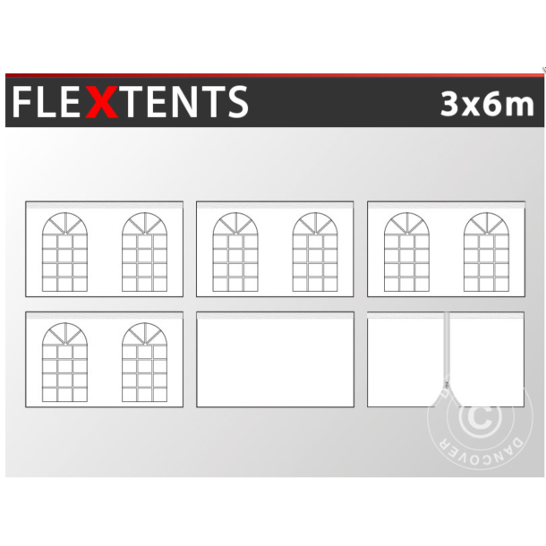 Sidovgg kit fr Flextents snabbtlt "vintage" 3x6m