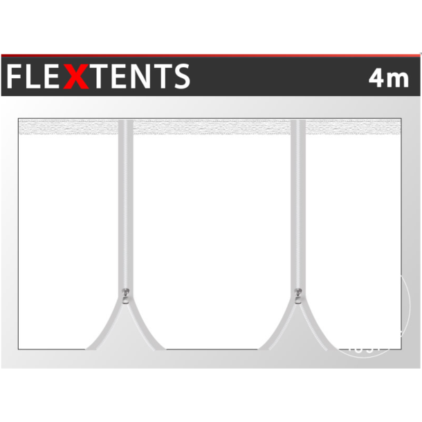 4m standardsida med dubbla dragkedjor, Flextents PRO och Xtreme