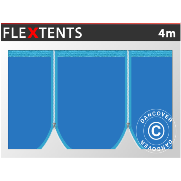 4m standardsida med dubbla dragkedjor, Flextents PRO och Xtreme
