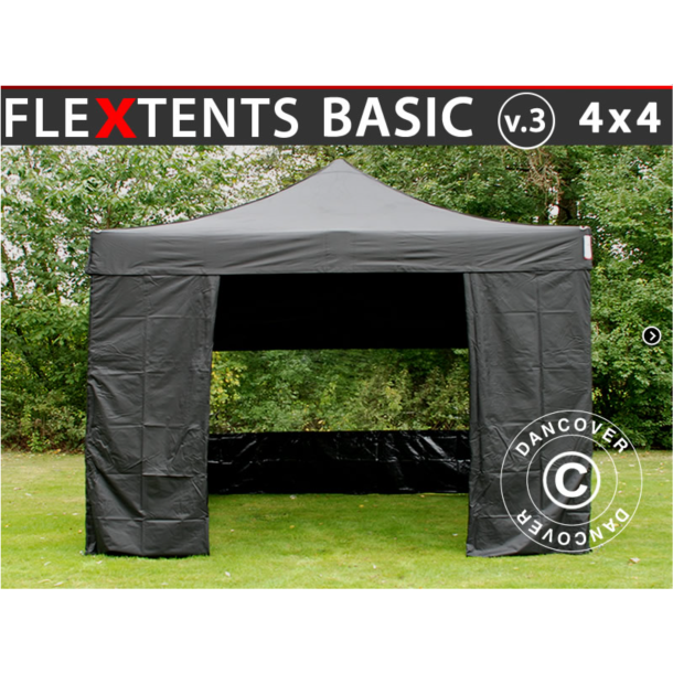 FleXtents Basic 4x4m V.3 inkl 4st sidovggar