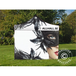 Flextents PRO 3x3m med fullt digitalt tryck inkl 4st sidovggar, Vit