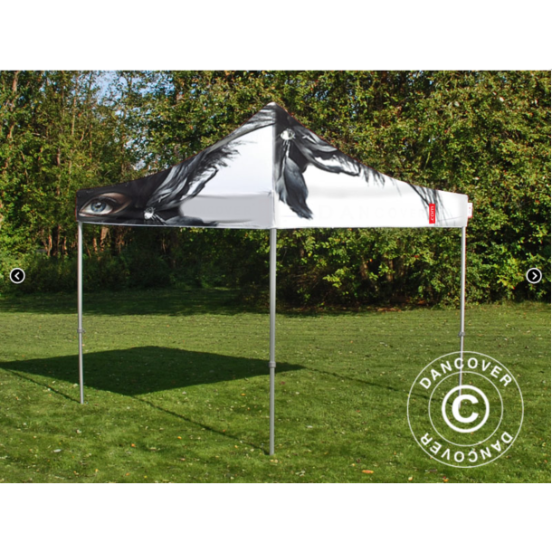 Flextents PRO 3x3m med fullt digitalt tryck, Vit