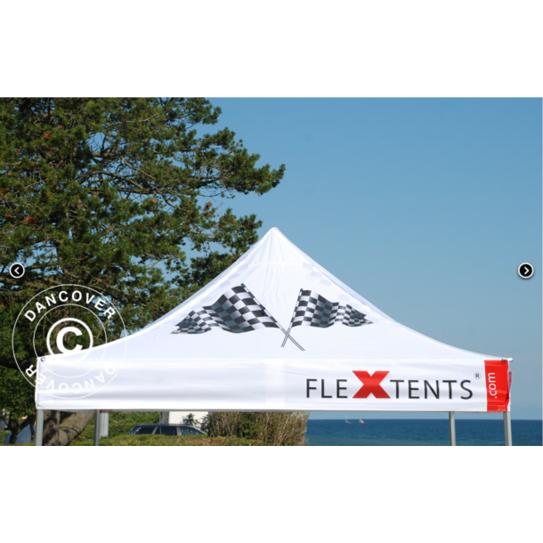 Flextents PRO 3x3m med fullt digitalt tryck, Vit