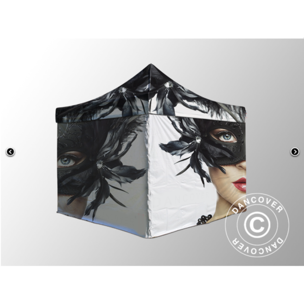 Flextents PRO 3x4,5m med fullt digitalt tryck inkl 4st sidovggar, Vit