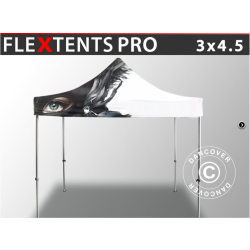Flextents PRO 3x4,5m med fullt digitalt tryck, Vit
