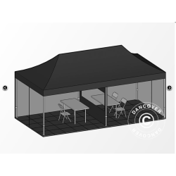 FleXtents PRO 3x6m "Beskartlt," inkl 6st sidovggar och 1st skiljevgg