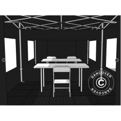 FleXtents PRO 3x6m "Beskartlt," inkl 6st sidovggar och 1st skiljevgg