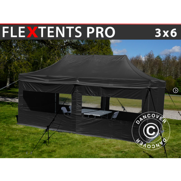 FleXtents PRO 3x6m "Beskartlt," inkl 6st sidovggar och 1st skiljevgg