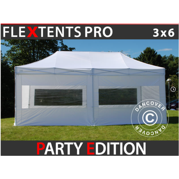 FleXtents PRO 3x6m "PartyEdition" inkl 6st sidoväggar