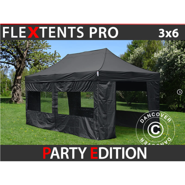 FleXtents PRO 3x6m "PartyEdition" inkl 6st sidovggar