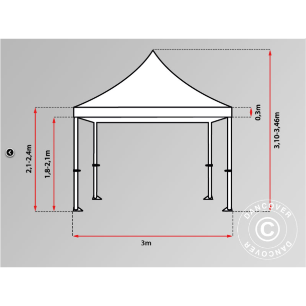 Flextents PRO 3x6m "Raj" inkl. 6st dekorativa hrngardiner