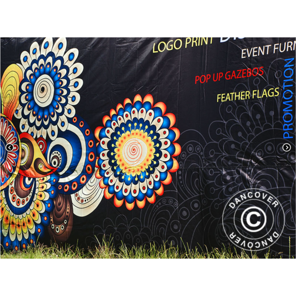 Flextents PRO 3x6m med fullt digitalt tryck inkl 6st sidovggar, Vit