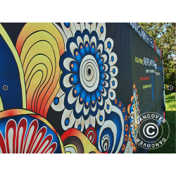 Flextents PRO 3x6m med fullt digitalt tryck inkl 6st sidovggar, Vit