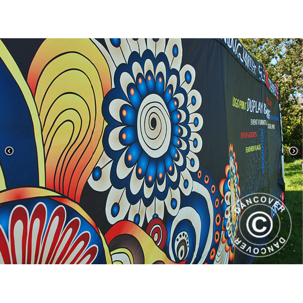 Flextents PRO 3x6m med fullt digitalt tryck inkl 6st sidovggar, Vit