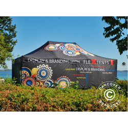 Flextents PRO 3x6m med fullt digitalt tryck inkl 6st sidovggar, Vit