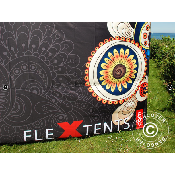 Flextents PRO 3x6m med fullt digitalt tryck inkl 6st sidovggar, Vit