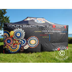 Flextents PRO 3x6m med fullt digitalt tryck inkl 6st sidovggar, Vit