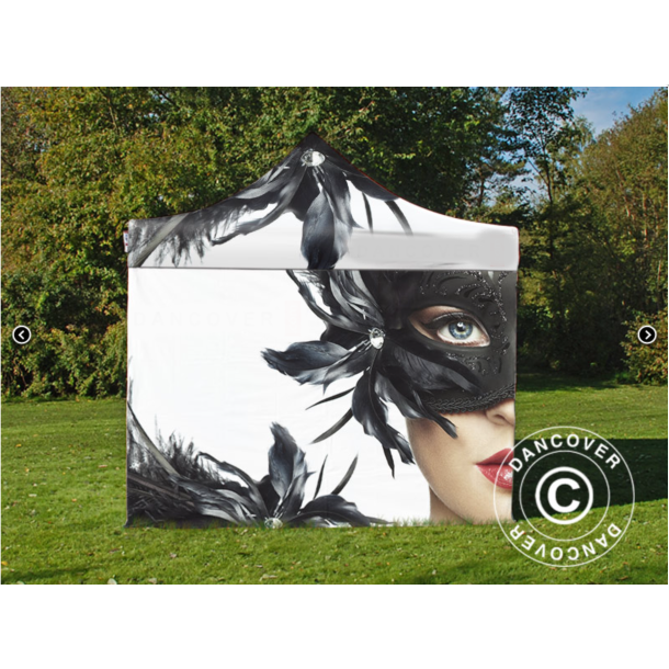 Flextents PRO 3x6m med fullt digitalt tryck inkl 6st sidovggar, Vit