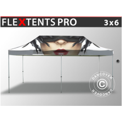 Flextents PRO 3x6m med fullt digitalt tryck, Vit