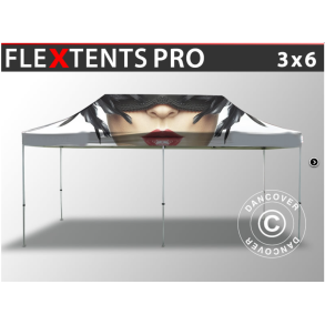 Flextents PRO 3x6m med fullt digitalt tryck, Vit