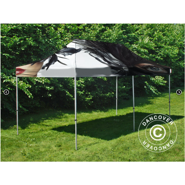 Flextents PRO 3x6m med fullt digitalt tryck, Vit