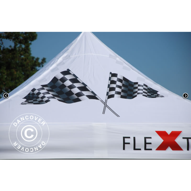 Flextents PRO 3x6m med fullt digitalt tryck, Vit