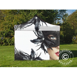 Flextents PRO 4x4m med fullt digitalt tryck inkl 4st sidovggar, Vit