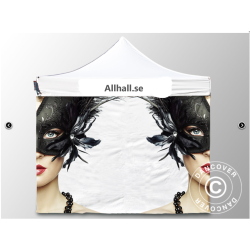 Flextents PRO 4x4m med fullt digitalt tryck inkl 4st sidovggar, Vit