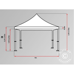 Flextents PRO 4x4m med fullt digitalt tryck inkl 4st sidovggar, Vit