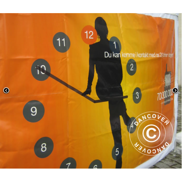 Flextents PRO 4x4m med fullt digitalt tryck inkl 4st sidovggar, Vit