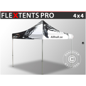 Flextents PRO 4x4m med fullt digitalt tryck, Vit