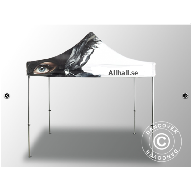 Flextents PRO 4x4m med fullt digitalt tryck, Vit