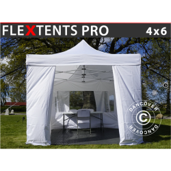 FleXtents PRO 4x6m "Beskartlt," inkl 8st sidovggar och 1st skiljevgg