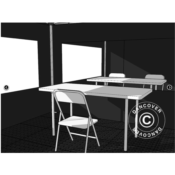 FleXtents PRO 4x6m "Beskartlt," inkl 8st sidovggar och 1st skiljevgg