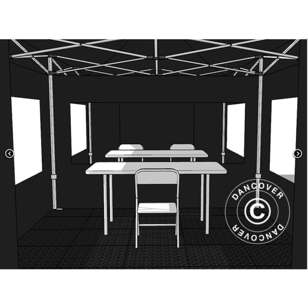 FleXtents PRO 4x6m "Beskartlt," inkl 8st sidovggar och 1st skiljevgg