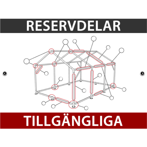 FleXtents PRO 4x6m "Beskartlt," inkl 8st sidovggar och 1st skiljevgg