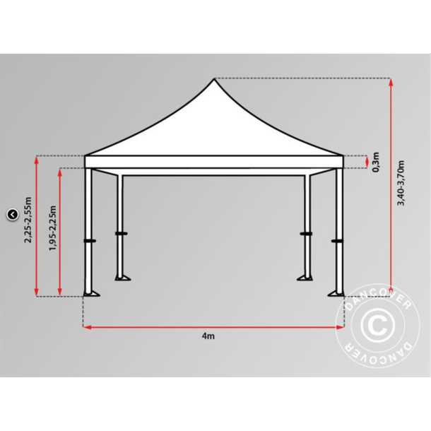 FleXtents PRO 4x6m "Beskartlt," inkl 8st sidovggar och 1st skiljevgg