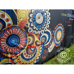 Flextents PRO 4x6m med fullt digitalt tryck inkl 8st sidovggar, Vit